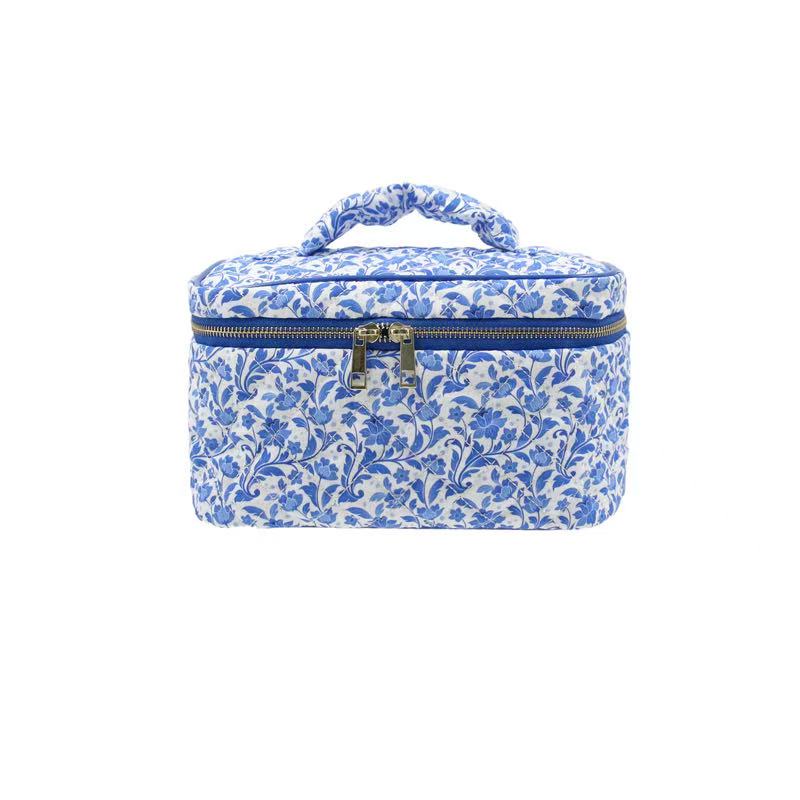 BLUE FLORAL VANITY BAGS