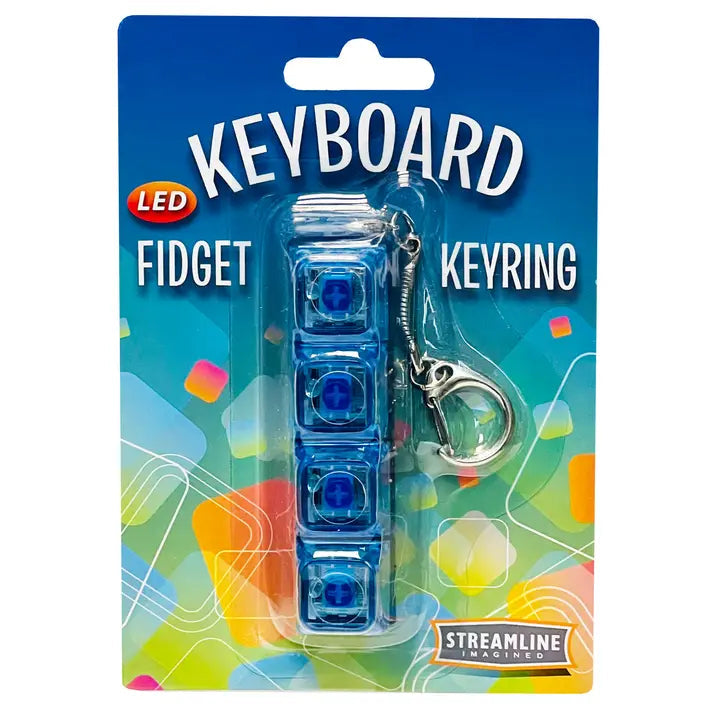 KEYBOARD FIDGET BLUE LED KEYRING