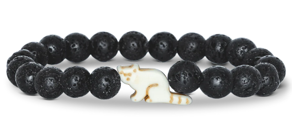 Red Panda Lava Stone Dash Bracelet