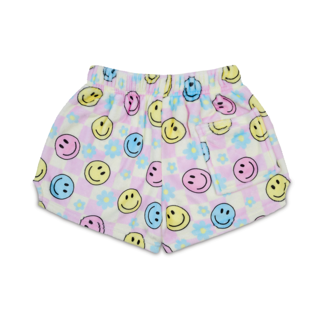Happy Check Plush Shortss