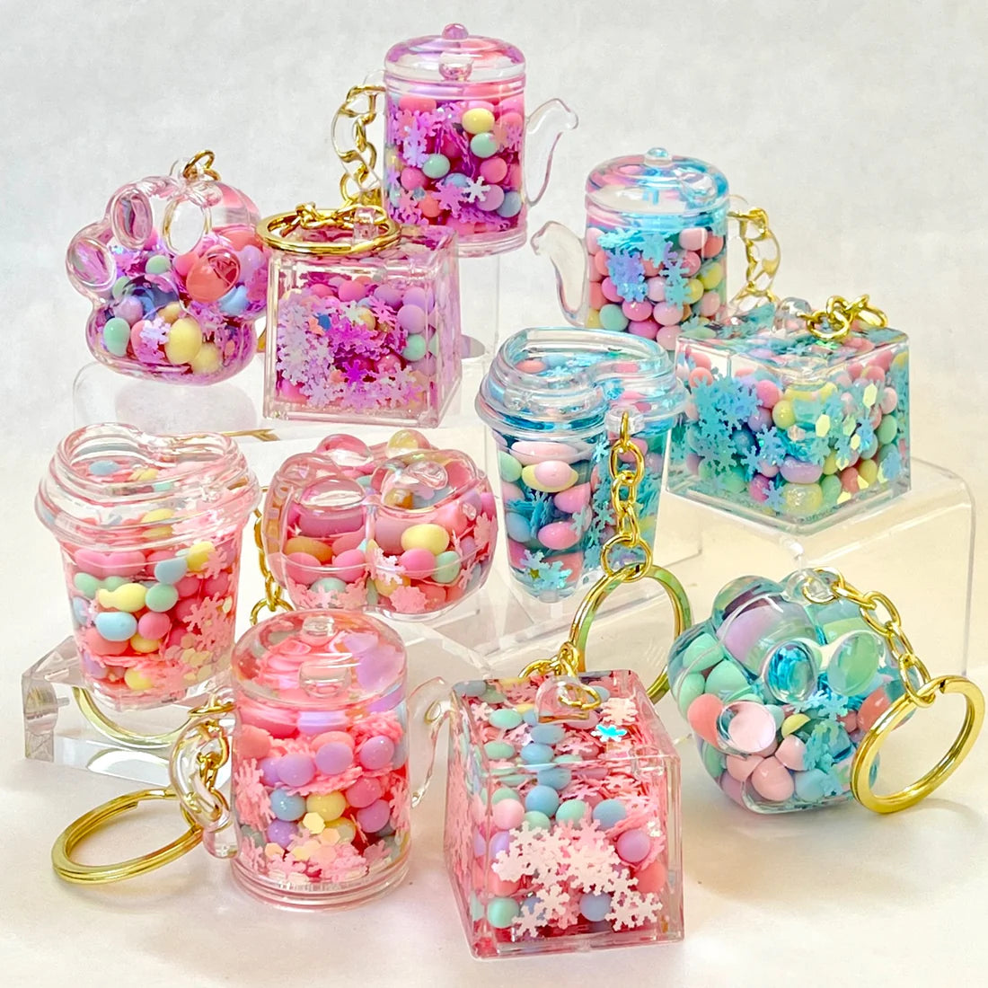 assorted bubble floaty key charm
