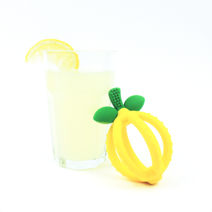 Bitzy Biter™ Teething Ball Baby Teether: Pink Lemonade