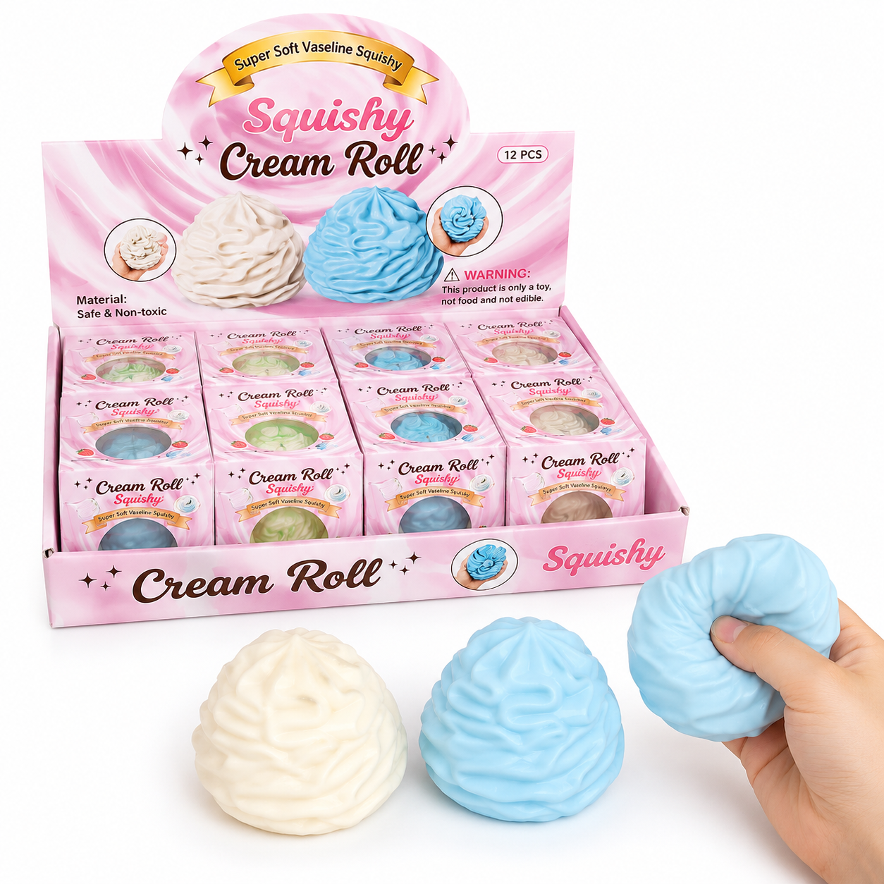 Cream Roll Vaseline Squishy – Assorted Colors