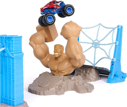 Monster Jam Spiderman Sandman City Battle Playset