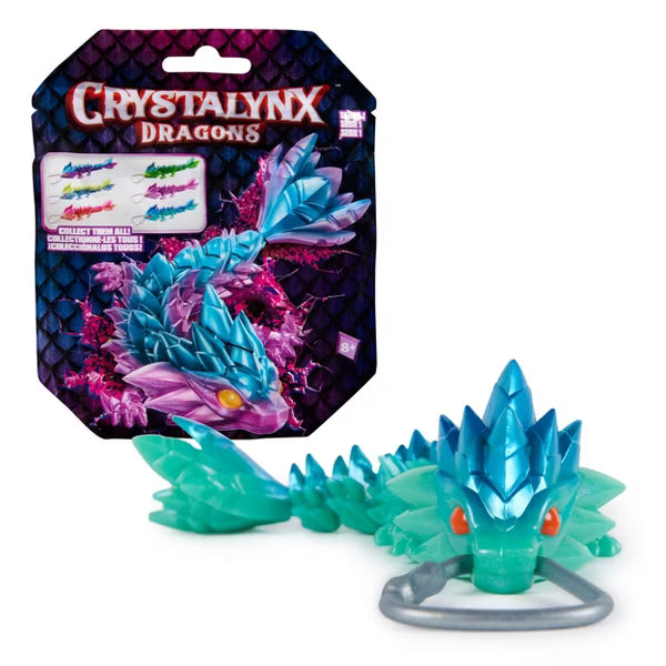 CrystaLynx 6-inch Articulated Dragon with Carabiner Clip