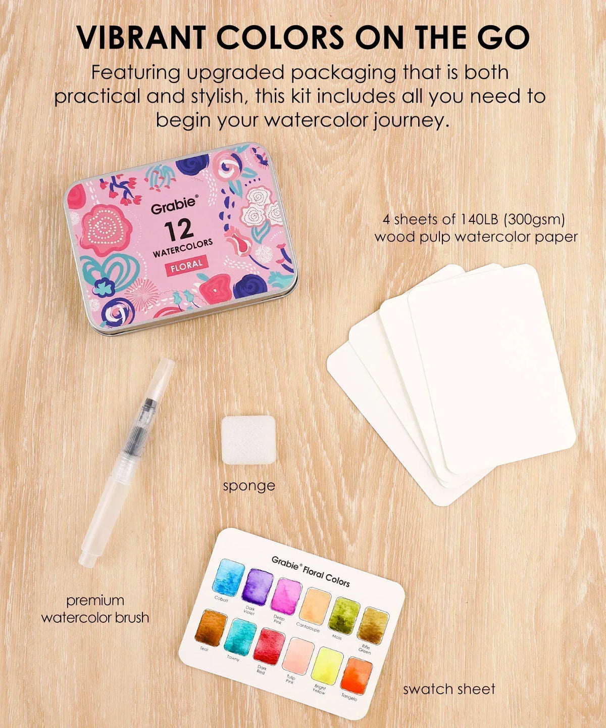 Floral-Themed Watercolor Coloring Book