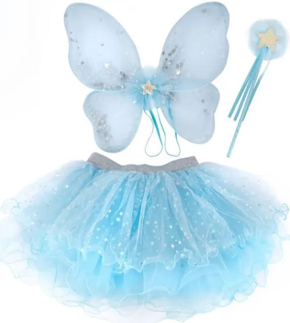 Iridescent Celestrial Fairy Wings, Tutu, Wand, Siz