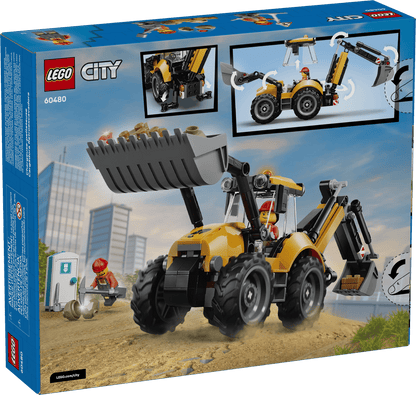 Yellow Backhoe Loader