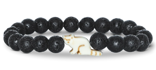 Red Panda Lava Stone Dash Bracelet
