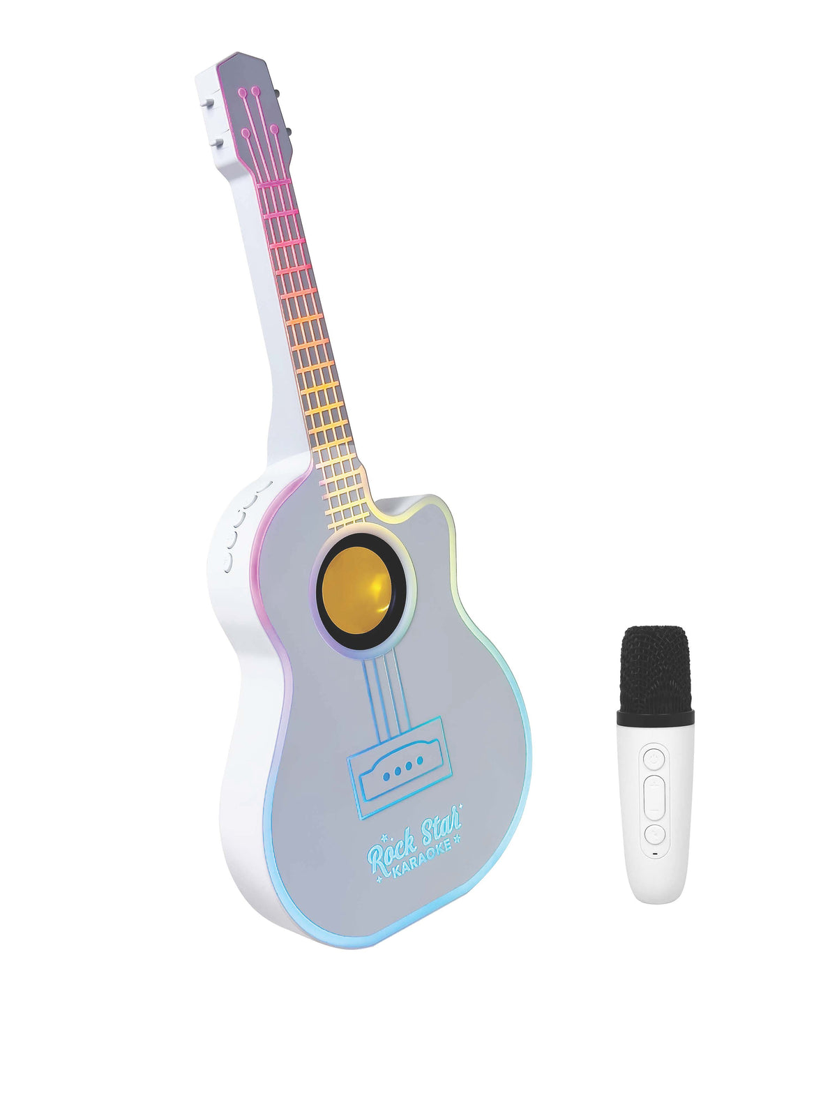 Rock Star Guitar & Microphone Karaoke Set - LED White