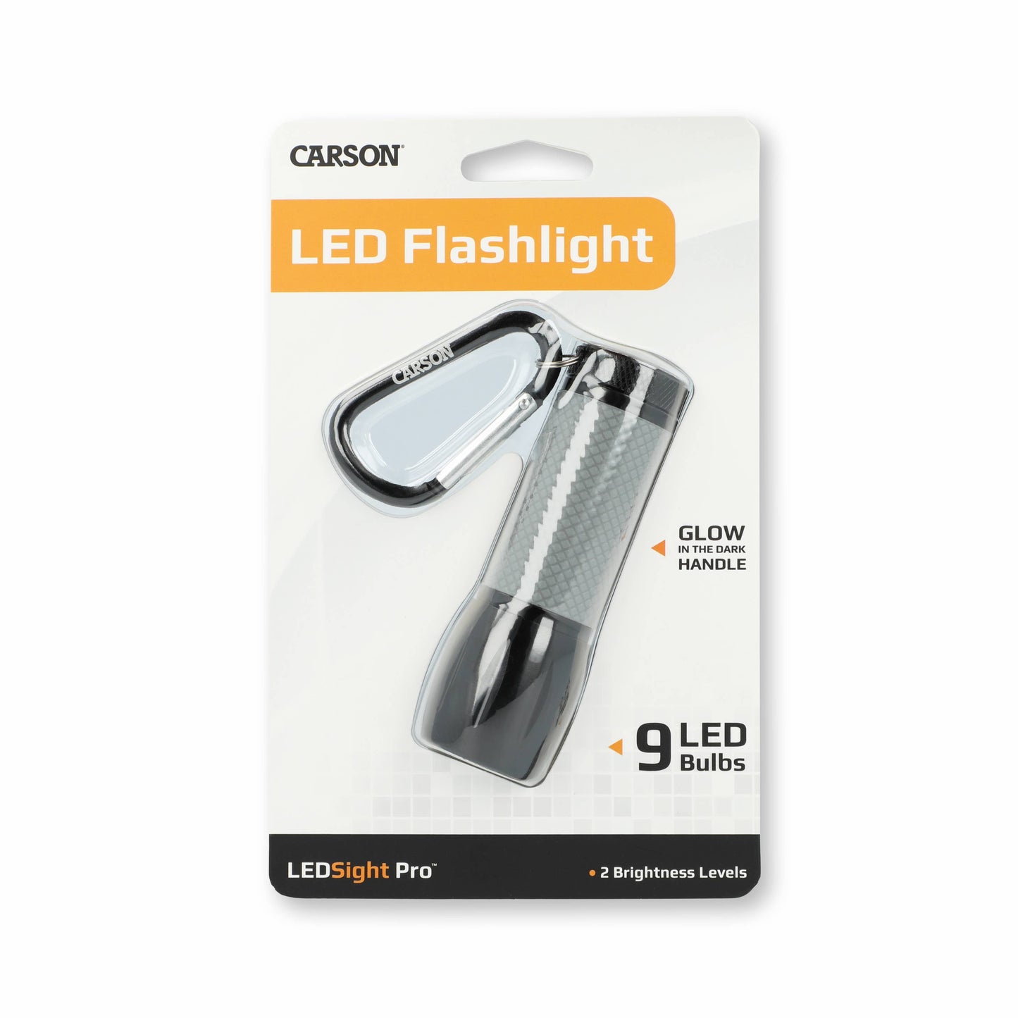 Carson Compact LED Flashlight (Glow-in-the-Dark Rubber Grip)