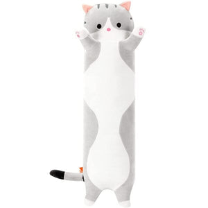 Long Grey Tabby Cat Pillow