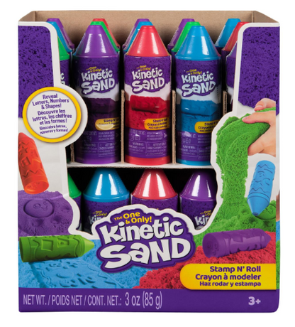 Kinetic Sand, Stamp N' Roll Crayon with 3 oz Play Sand