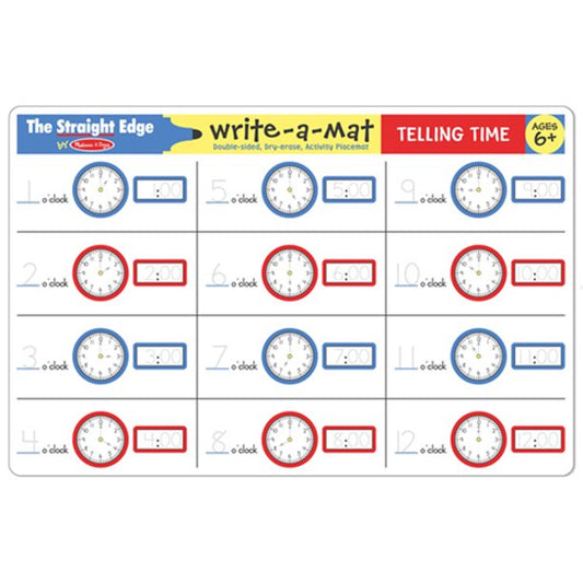 Telling Time Placemat