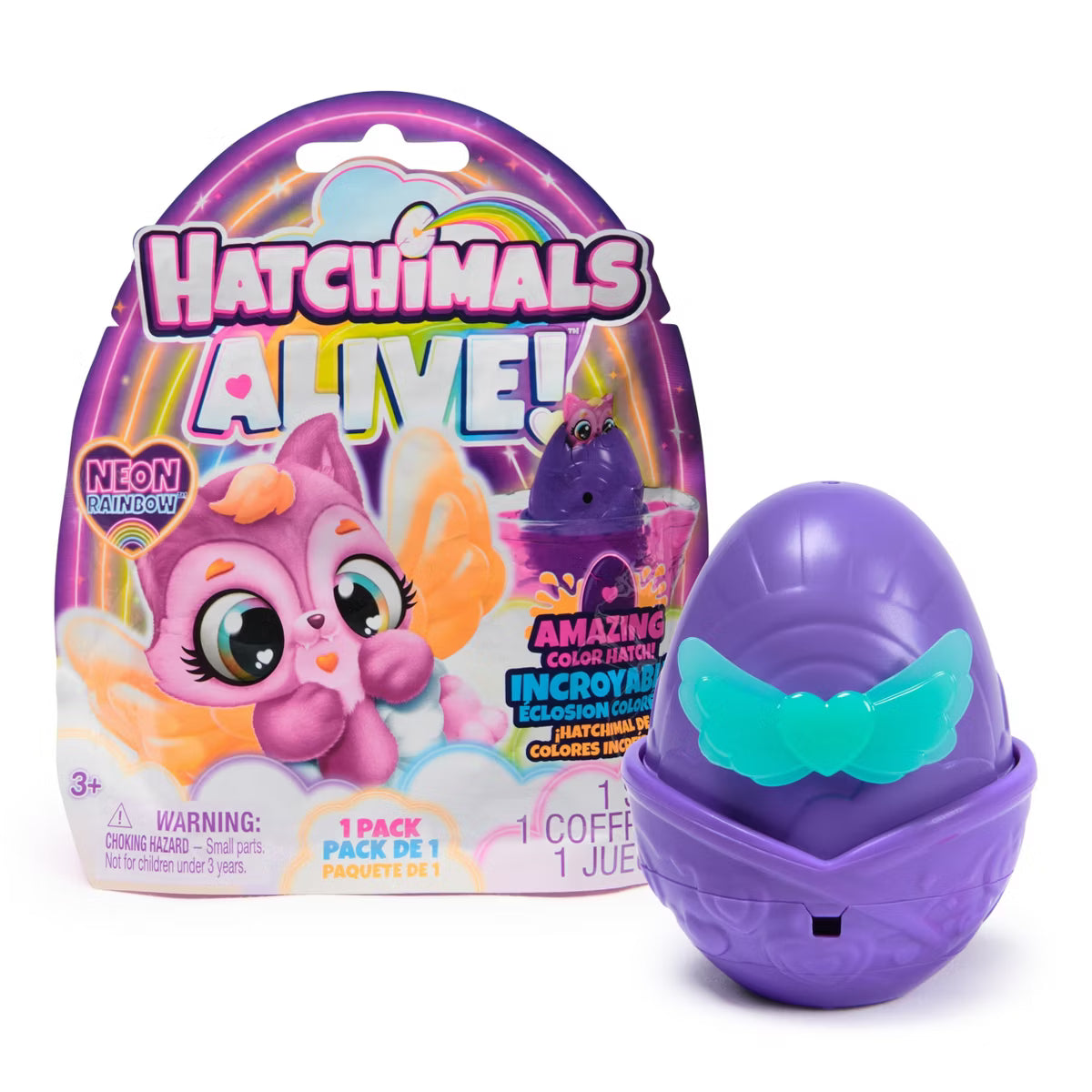 Hatchimals Alive, Neon Rainbow 1-Pack Blind Box