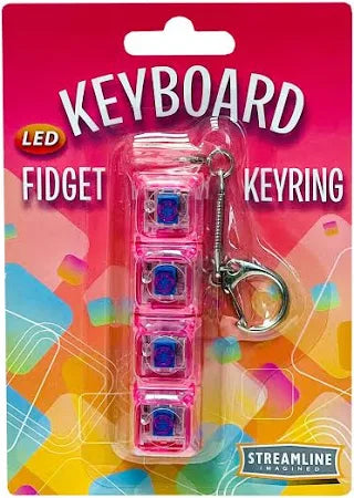 KEYBOARD FIDGET PINK LED KEYRING