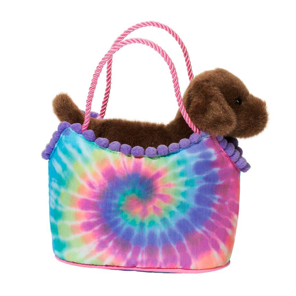 Tie Dye Sak with Chocolate Lab
