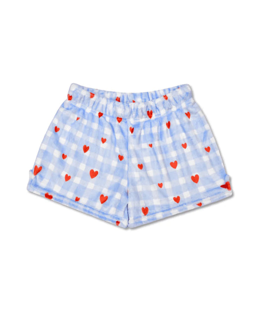 GINGHAM HEART PLUSH SHORTS SMALL 6-8